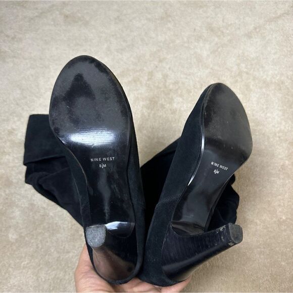 Nine West Womens Black Suede Mid Calf Boots Size 8.5 - Picture 12 of 14